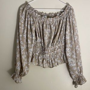 Dressy floral long sleeve top